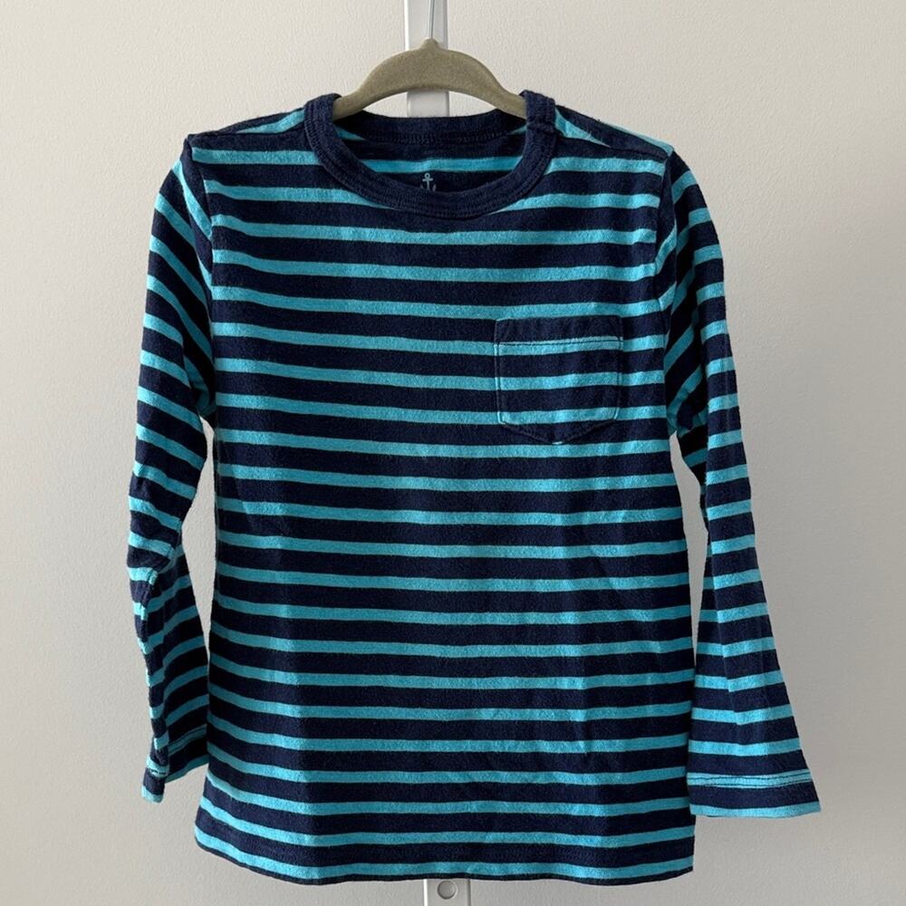 CREWCUTS blue striped long sleeve tee size XXS (2-3)